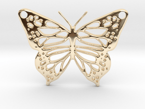 butterfly pendant in 9K Yellow Gold 