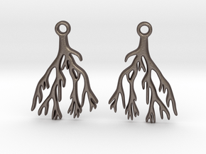 coral earrings in Polished Bronzed-Silver Steel