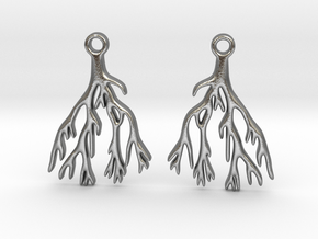 coral earrings in Natural Silver