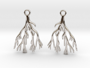 coral earrings in Rhodium Plated Brass