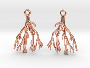 coral earrings in Natural Copper