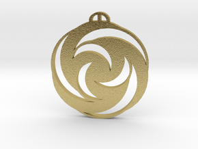 Up Sombourne Hampshire Crop Circle Pendant in Natural Brass