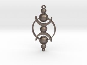 Lizzano Veneto crop circle pendant in Polished Bronzed-Silver Steel