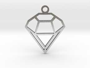 Diamond_Pendant in Natural Silver