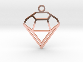 Diamond_Pendant in Polished Copper