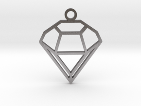 Diamond_Pendant in Processed Stainless Steel 17-4PH (BJT)