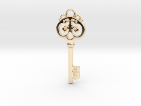 Key in 14k Gold Plated Brass
