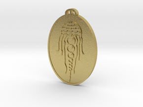 Wayland's Smithy  Oxfordshire Crop Circle Pendant in Natural Brass