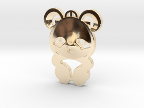 baby panda pendant in 14k Gold Plated Brass