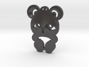 baby panda pendant in Dark Gray PA12 Glass Beads