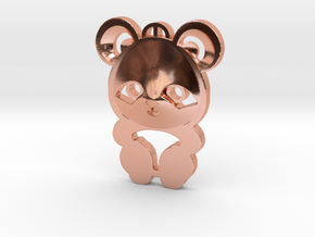 baby panda pendant in Polished Copper
