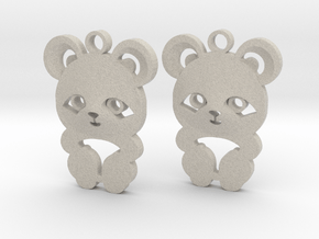 baby panda earrings in Natural Sandstone