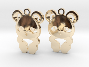 baby panda earrings in 14K Yellow Gold