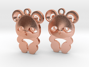 baby panda earrings in Natural Copper
