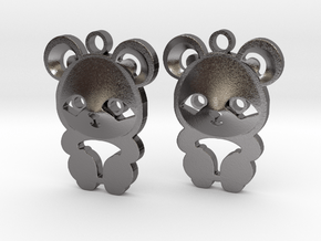 baby panda earrings in Processed Stainless Steel 316L (BJT)