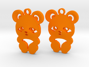 baby panda earrings in Orange Smooth Versatile Plastic