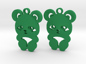 baby panda earrings in Green Smooth Versatile Plastic