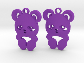 baby panda earrings in Purple Smooth Versatile Plastic