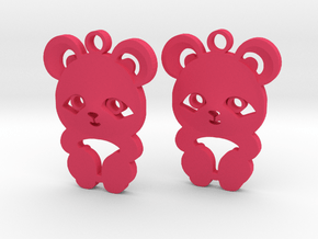 baby panda earrings in Pink Smooth Versatile Plastic