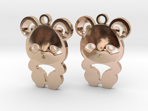 baby panda earrings in 9K Rose Gold 
