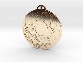 Honeystreet-Wiltshire Crop Circle Pendant in 14K Yellow Gold