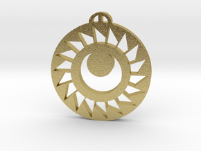 Cheesfoot Head Hampshire Crop Circle Pendant in Natural Brass