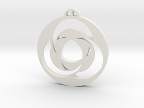 Liddington Castle Wiltshire Crop Circle Pendant in White Natural Versatile Plastic