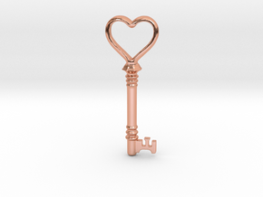 heart key in Polished Copper