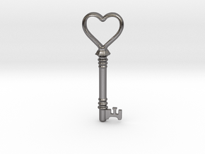 heart key in Processed Stainless Steel 316L (BJT)