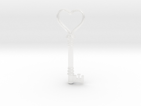 heart key in Clear Ultra Fine Detail Plastic