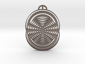 Shalbourne Wiltshire Crop Circle Pendant in Polished Bronzed-Silver Steel