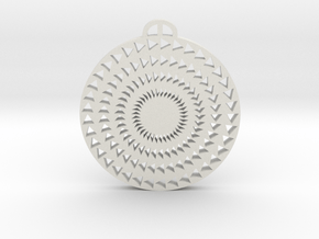Windmill Hill  Wiltshire Crop Circle Pendant in White Natural Versatile Plastic