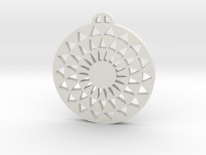 Martinsell Hill Wiltshire Crop Circle Pendant in White Natural Versatile Plastic