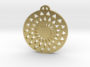Martinsell Hill Wiltshire Crop Circle Pendant in Natural Brass