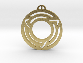Milk Hill Wiltshire Crop Circle Pendant in Natural Brass