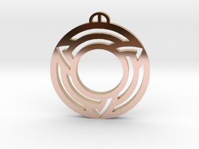Milk Hill Wiltshire Crop Circle Pendant in 9K Rose Gold 