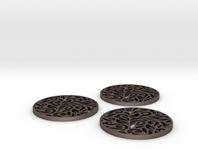 floral coasters in Polished Bronzed-Silver Steel