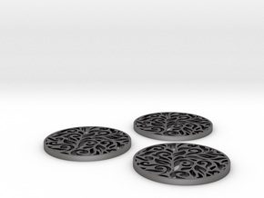 floral coasters in Processed Stainless Steel 17-4PH (BJT)