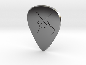 guitar pick_Two Guitars in Antique Silver