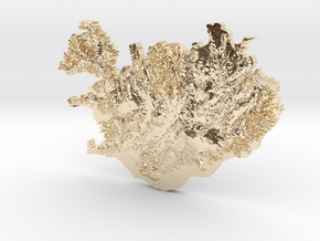 Iceland Heightmap in 14k Gold Plated Brass