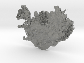 Iceland Heightmap in Gray PA12 Glass Beads