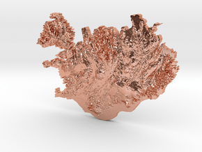 Iceland Heightmap in Polished Copper