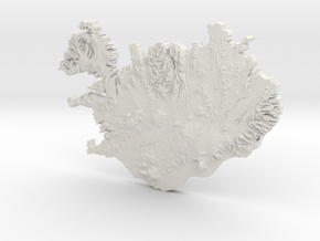 Iceland Heightmap in White Natural TPE (SLS)