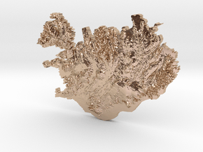 Iceland Heightmap in 9K Rose Gold 