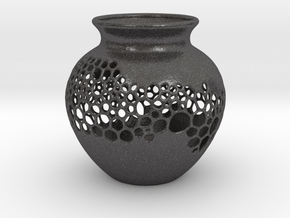 Vase 44B in Dark Gray PA12 Glass Beads