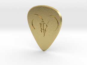 guitar pick_Cow Skull in Natural Brass