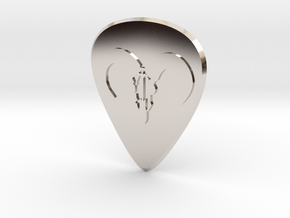 guitar pick_Cow Skull in Platinum