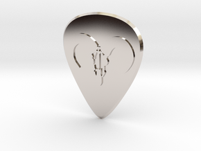 guitar pick_Cow Skull in Rhodium Plated Brass
