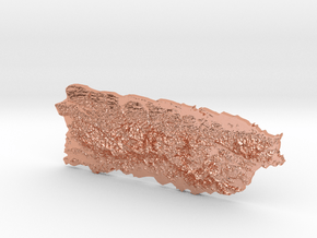 Puerto Rico heightmap in Polished Copper