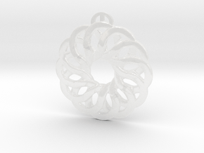 rosette pendant in Clear Ultra Fine Detail Plastic